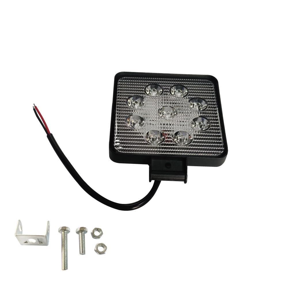 MADMAX Slim Aluminum LED Work Light 12W Square 9-LED Waterproof IP67 Offroad Driving Lamp for 12V-24V Trucks Cars Boats