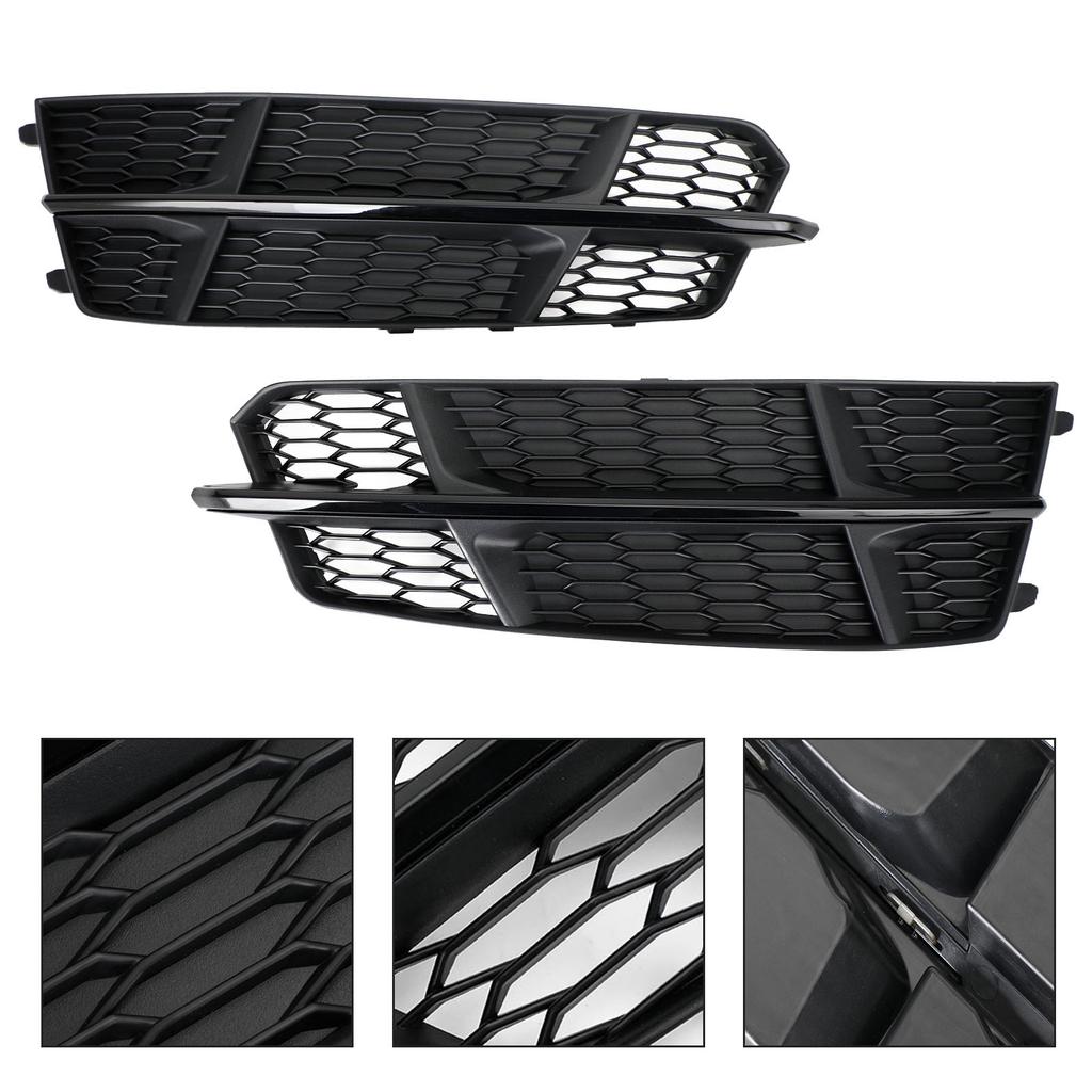 Front Bumper Lower Grille Grill 4G0807681AN 4G0807682AN Fit A6 C7 S-Line 2016-2018 Matt Black