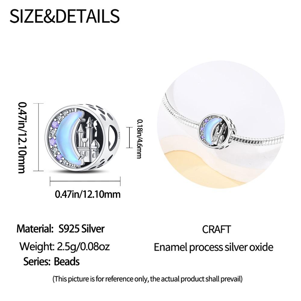 Authentic Charm Bead Charms copper Moon Castle Bead Charms Bead Charms Compatible With Bracelets Women Jewellery Making Diy Gift