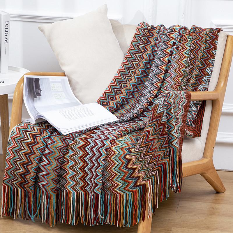 Bohemian Tassel Knit Office Sofa & Bed Throw Blanket