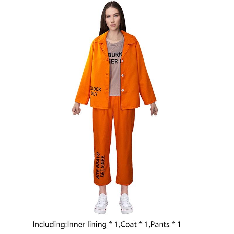 Halloween Erwachsener Unisex Orangefarbener Gefangener Cosplay Party Kostüm Anzug Marke Mantian