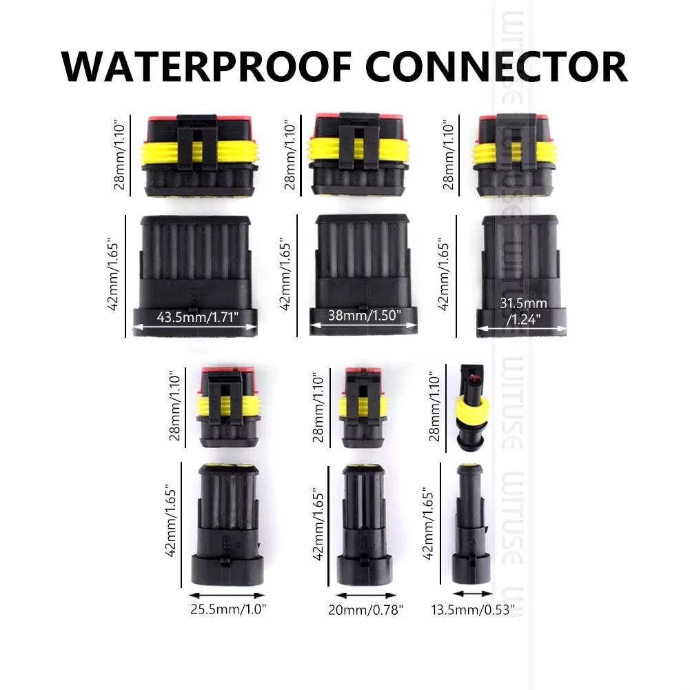 5 Sets Kit 1/2/3/4 Pin Way Waterproof Electrical Wire Automotive Connector Plug for Car Automotive Wire Connector Plug