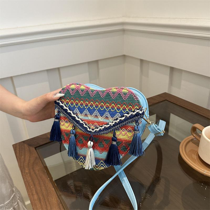 Popular National Style Love Bag for Women New Texture Crossbody Bag Ins Hand-woven Shoulder Bag