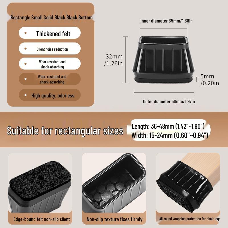 Reinforced Non-Slip Silent Chair and Table Leg Covers with Wear-Resistant Foot Pads