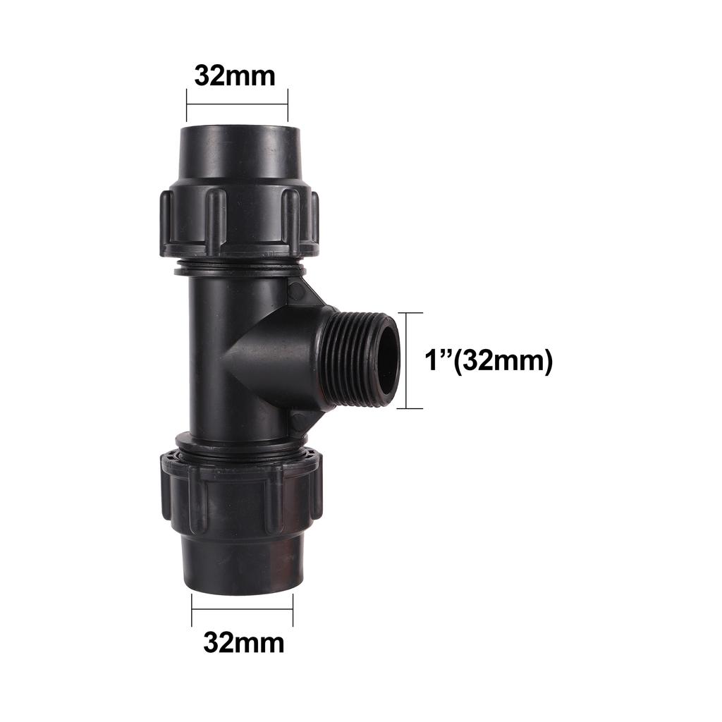 1Pc PE Connector Water Pipe Fittings to 20/25/32mm to 1/2"3/4"1" Quick Connect Tubing Fittings Garden Agriculture Irrigation