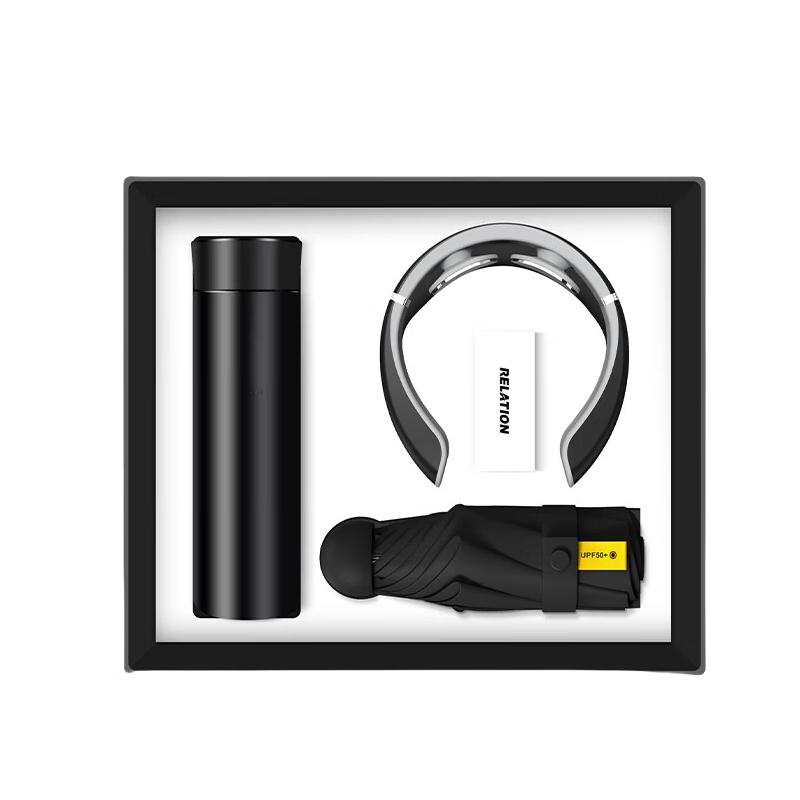 Light Luxury Gift Set with LocknLock Cup, Cervical Massager, and Umbrella