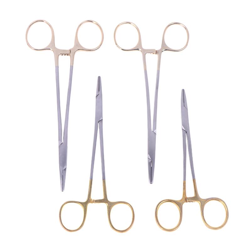 Needle Holder Pliers Mosquito Tweezer Gold Dental Surgical Instrument For Dental Forcep 12.5Cm/14Cm/15Cm/16Cm Oral Instruments