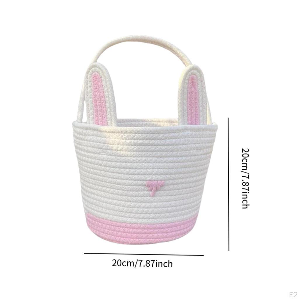 Easter Basket Eggs Bag Handwoven Woven Rope for Boys Girls Kids Children Party