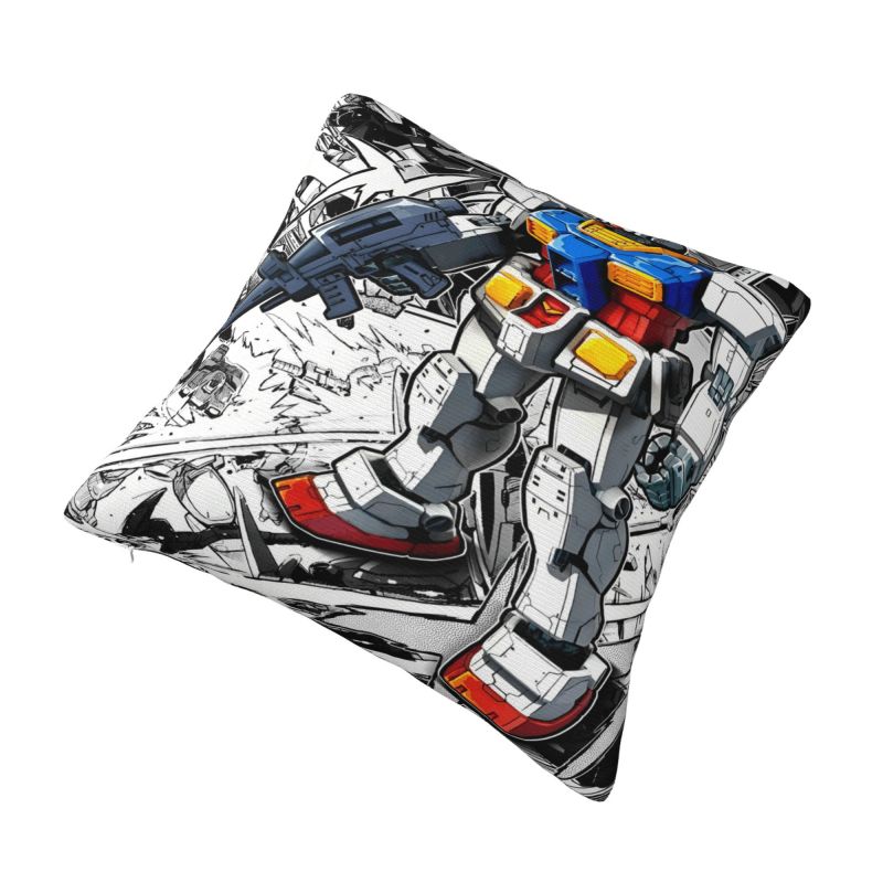 Custom Gundams Robot Anime Pillow Case Game Manga Chair Cushion Cover Square Pillowcase