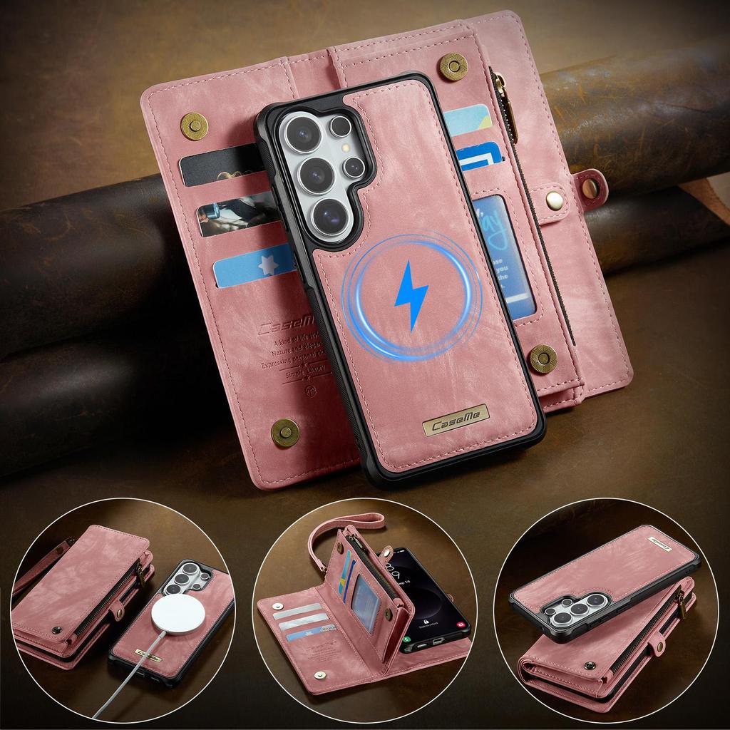 S26 S26Plus S26Ultra, Caseme-008 Multifunction Removeable Magnetic Card Bag Wallet Case for Samsung Galaxy S26 S26 Plus S26 Ultra