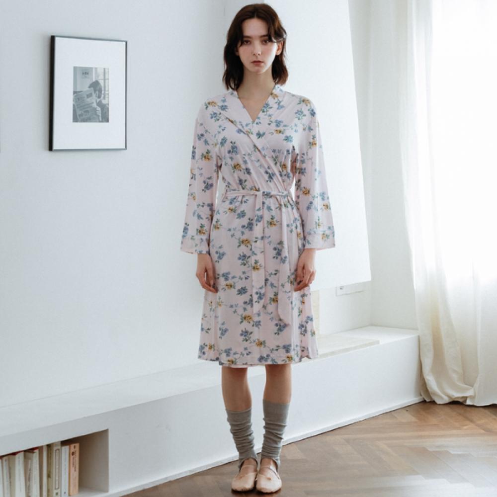 Frenchiel Micro Modal Lilac Robe Cream  Fwgn303n 