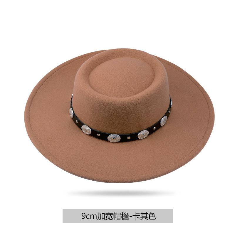 Popular felt top hat British style copper belt jazz hat literary retro outdoor Tibetan hat men and women