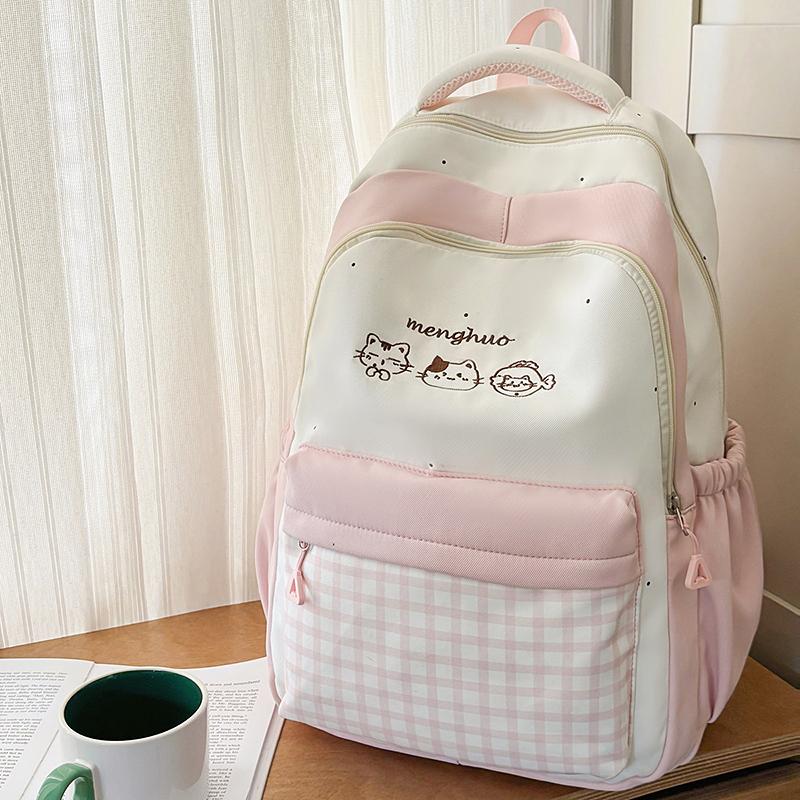 Student Schoolbag Women's Plaid Backpack College Style Backpack