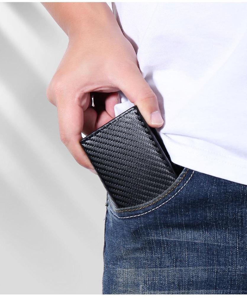 Men's RFID Anti-Theft Multifunctional Short Wallet with Large Capacity and Magnetic Card Holder