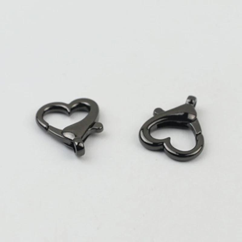 10Pcs Alloy Lobster Clasps Buckle Heart Shape Gold Color Hooks Connectors for DIY Jewelry Making Findings Accessories