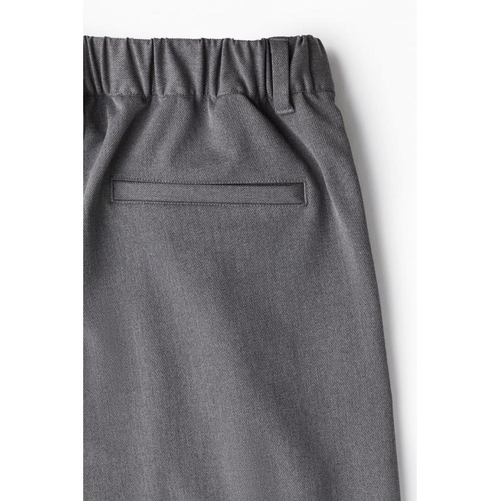H M Loose Fit Twill Pants Dark Grey