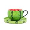 Korean Japanese Underglaze Watermelon Coffee Cup and Saucer Set Home Afternoon Tea Mug Breakfast Cup Water Cup