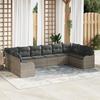 VidaXL 10-Piece Garden Sofa Set with Light Grey Cushions Synthetic Rattan 3354551