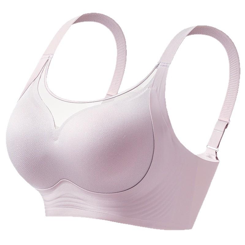 Large-sized Bra for Women Full-cup Thin Lingerie Gathering Bra Top Support Anti-sagging Bra Without Underwire Push Up Bra