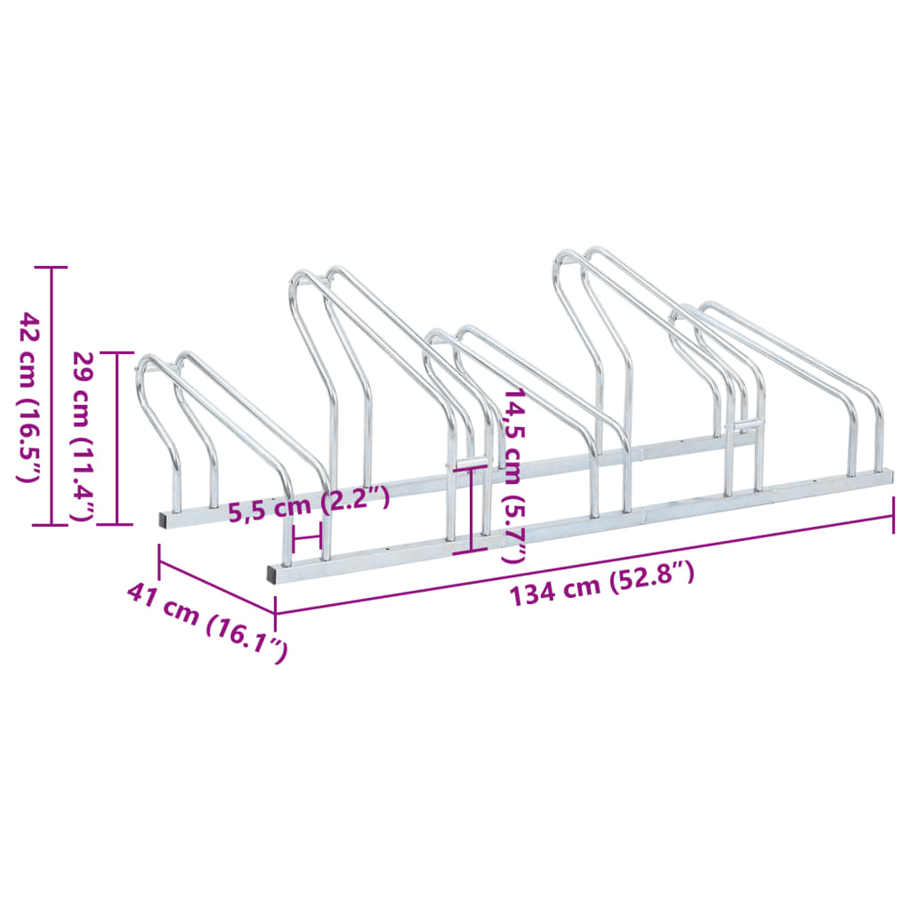 Vidaxl Stojak Na 5 Rowerów, Wolnostojący, Stal Galwanizowana