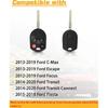 Head Key Fob Replacement Fits for Ford Focus 2012-/ C-Max Escape 2013-/ Transit Connect 2014- Keyless Entry Remote Control OUCD6000022 (Pack of 2)