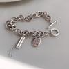 Korean Style Heavy Vintage Letter Plate Bracelet Fashion Trendy Personality Jewelry For Women
