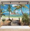 Tropischer Strand Ozean Fotografie Hintergrund Sommer Meeresufer Palme Naturlandschaft Baby Geburtstag Feier Party Foto Hintergrund