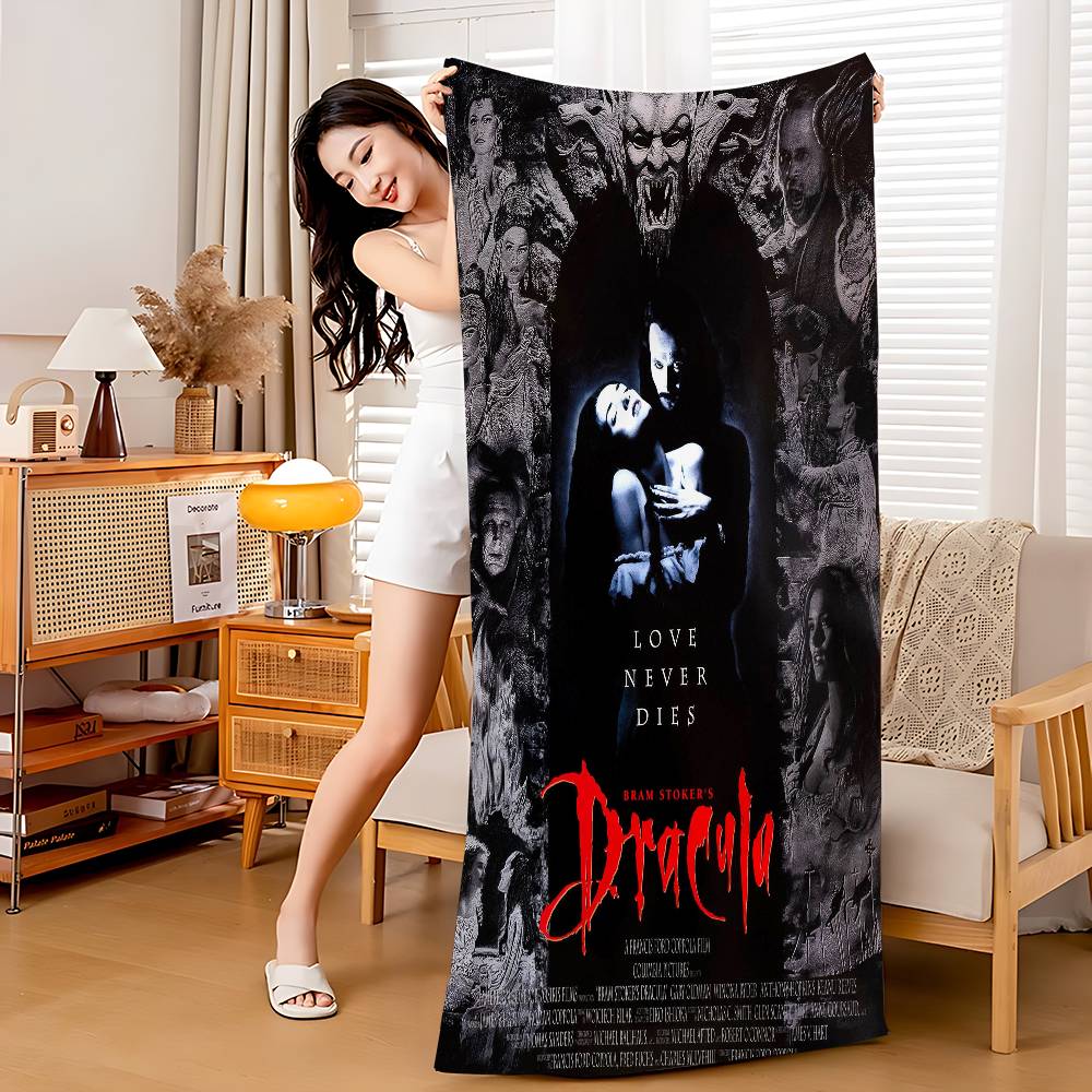

Horrible Vampire Movie D-Dracula Microfiber Printed Beach Towel Mountain Climbing Yoga Beach Swimming Running Absorbent Soft W40*H60(CM)