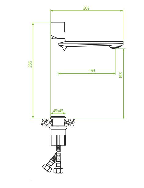 LAVEO Tores tall standing washbasin tap, matt black