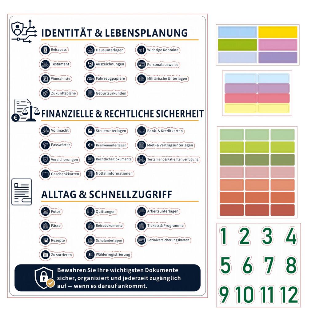 In Case I Go Missing Ordner PVC-Ablage mit Akkordeon-Fächern für den Bürogebrauch