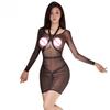 Womens Bodycon Dresses Mesh Transparent Open Butt Thong Lingerie Hollow Nightwear Porno Clubwear Exotic Nightdress Pajamas