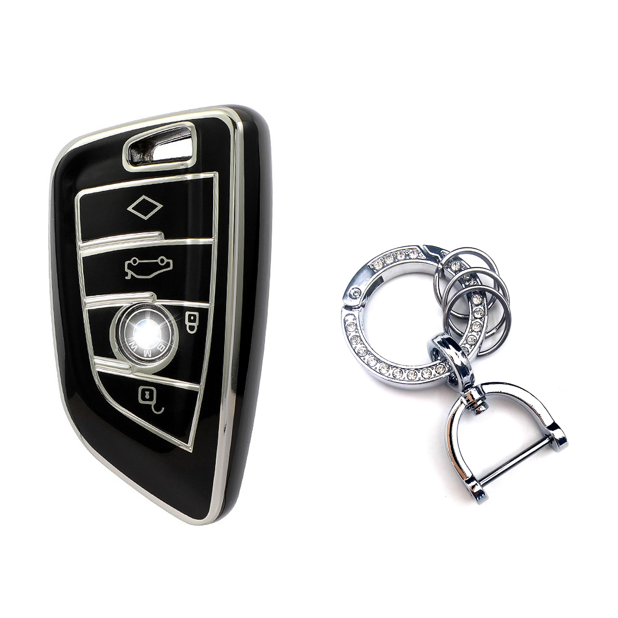 

Felimoa Key Case for BMW, Smart Key Case with Carabiner Included, Scratch Resistant, Black 8*4*1.5CM чёрный