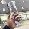 560ml Plastic Water Bottle Creative Deer Pattern Frosted Water Bottle With Portable Rope Outdoor Drinking Bottle Travel Tea Cup