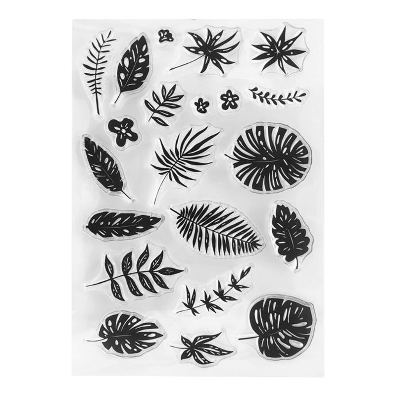 Tropical Leaves Silicone Clear Seal Stamp DIY Scrapbooking Embossing ...