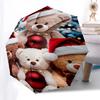 1pc Christmas Teddy Bears with Santa Hats, Festive Gift for Fans, Travelers, Everyday Use, Auto Open Close Umbrella with Foldable Design and 8-Iron Fr