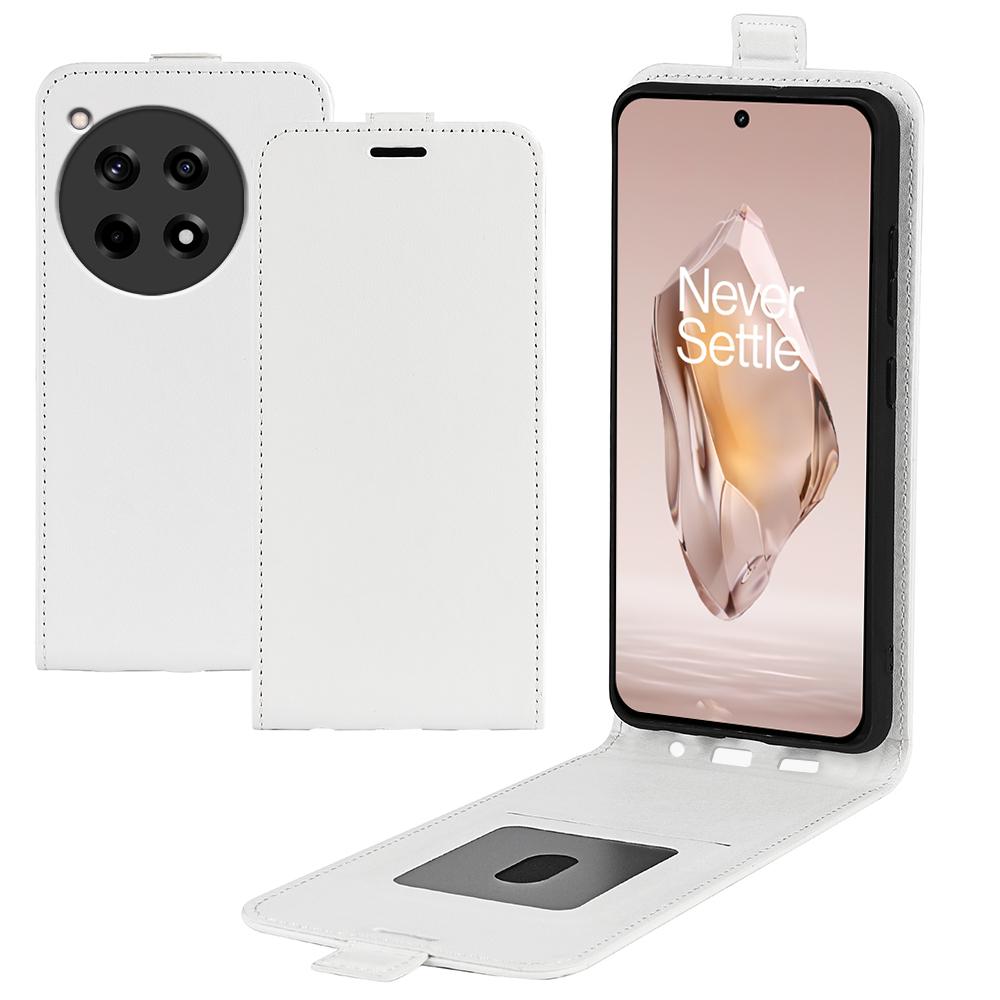 For OnePlus 12R 5G/Ace 3 5G Case Vertical Flip Phone Cover Crazy Horse Texture