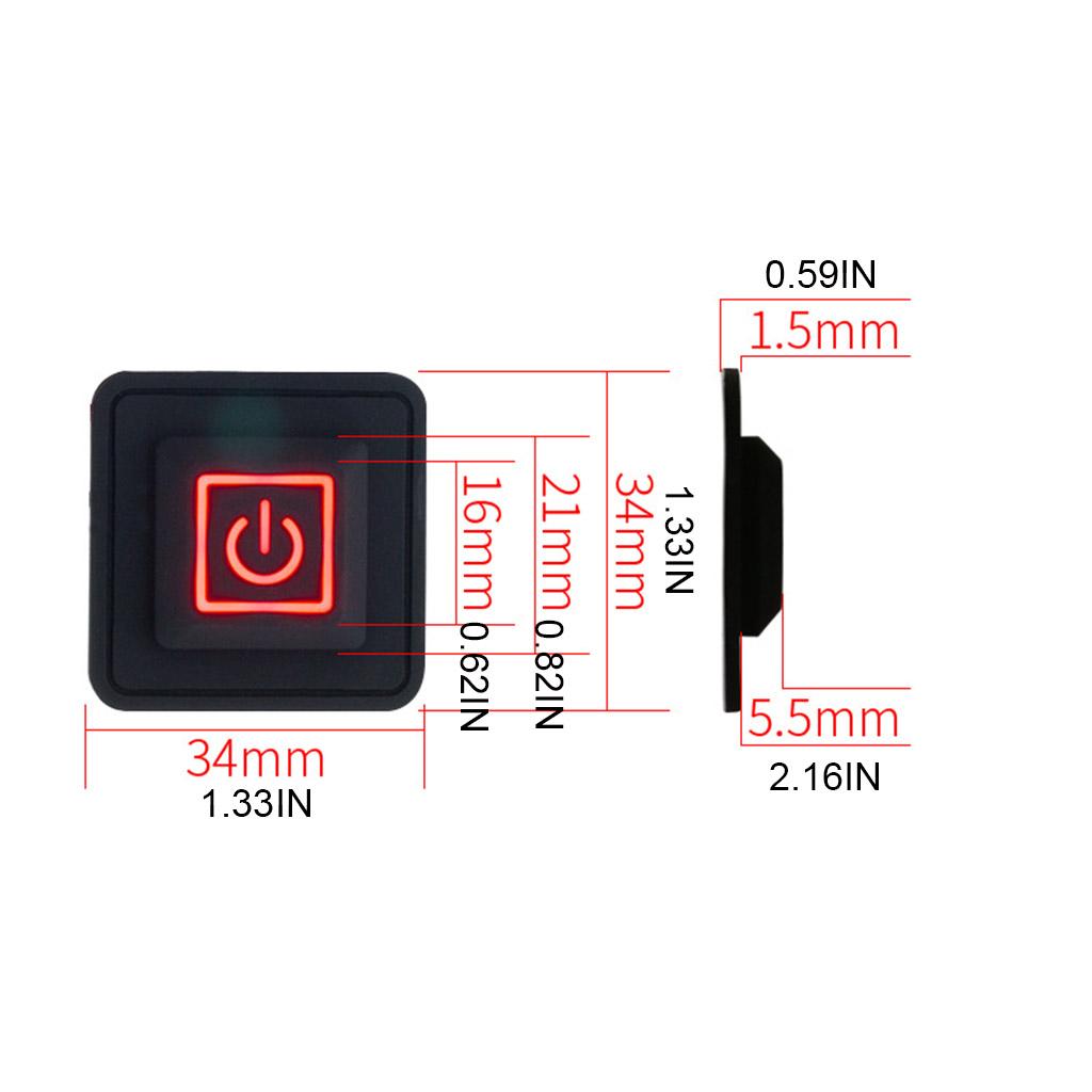 3.7-12V Waterproof Button Switch 3 Gears Adjustable Temperature Controller Electric Heating Clothing Accessories