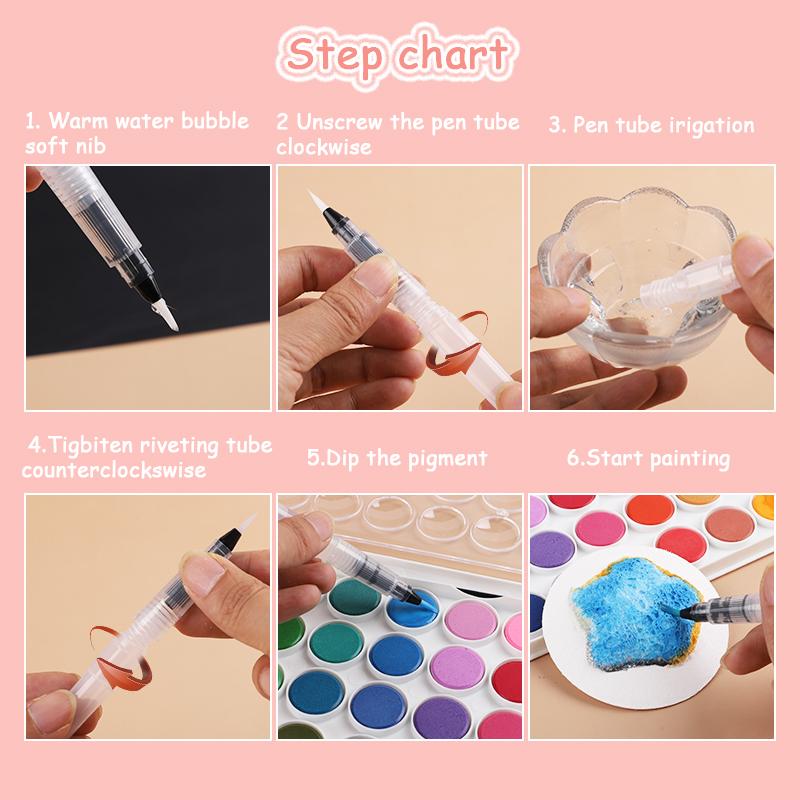 36Pcs/set 3D Drawing Magic Canvas Sponge with Water Brush DIY Art Foam Texture Painting Paper Kids Birthday Party Christmas Gift