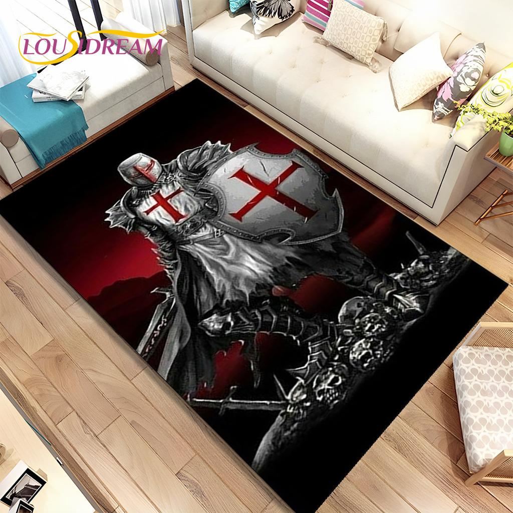 Cavalier Knight Templar Crusaders Games Area Rug,Carpet Rug for Home Living Room Bedroom Sofa Doormat Decor,Non-slip Floor Mat