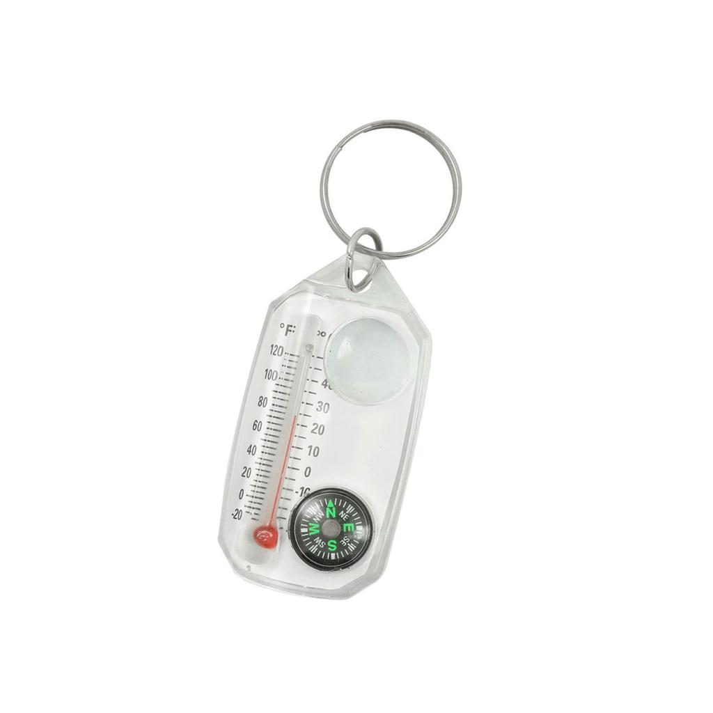 Small Keychain Thermometer Compass Pocket Sized Compass Outdoor Survival Tool Light Weight Navigation Device Enduring