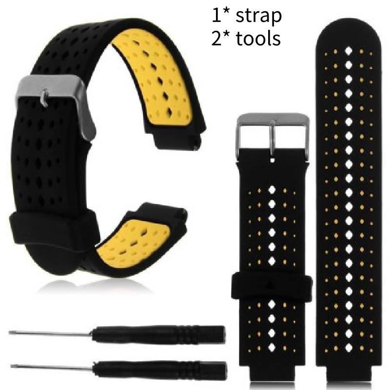 

Bracelet Silicone Rechange Strap Watchband For Garmin Forerunner 235 620 735xt Black Yellow