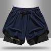 Sports Cropped Pants Summer Anti Glare Double Layered Sports Shorts for Men and Women Running Outdoor Fitness Pants