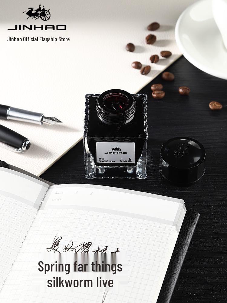 Jinhao Non-Carbon Black Fountain Pen Ink – Smooth Flow, No Clogs – Ideal for Business, Office, Students, Men & Women.
