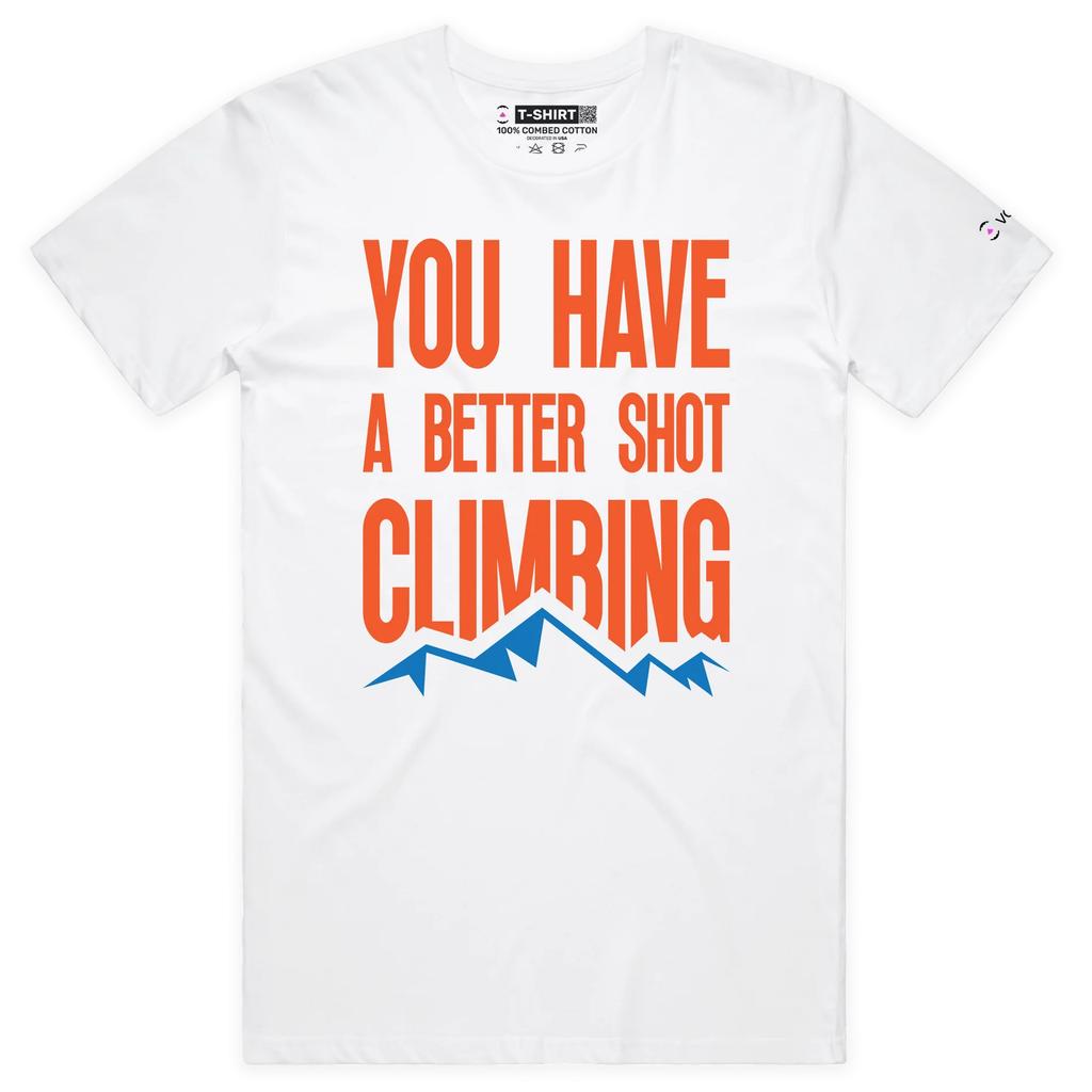 VOICEART Bergsklättring Premium T-shirt med Högkvalitativ Grafik och Design