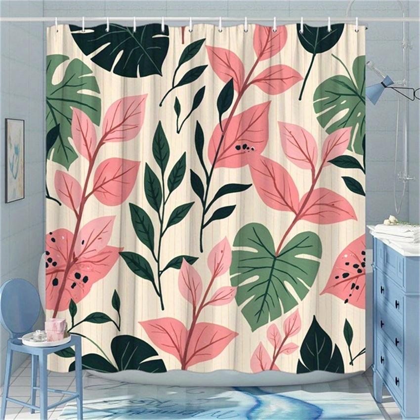 Tropical Leaf Shower Curtain - Anti-Mold, Waterproof Bathroom Decor, Unique Gift, Stylish Design, Vibrant, Durable
