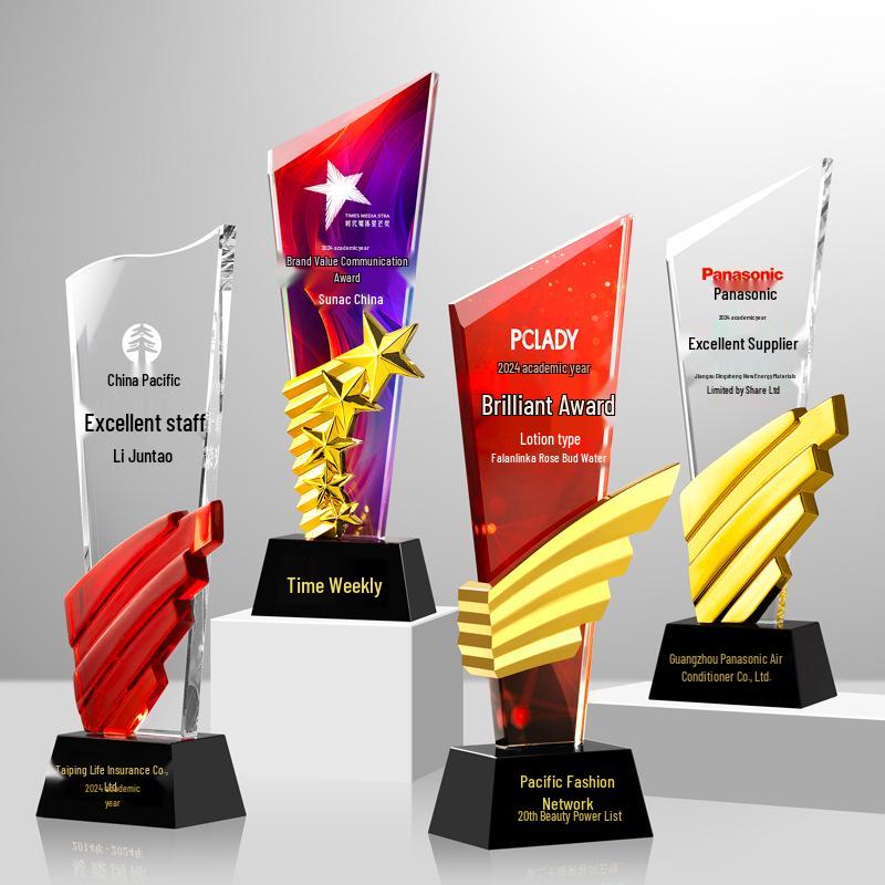 Engraved Crystal Star Basketball Trophy - Thumbs Up Award