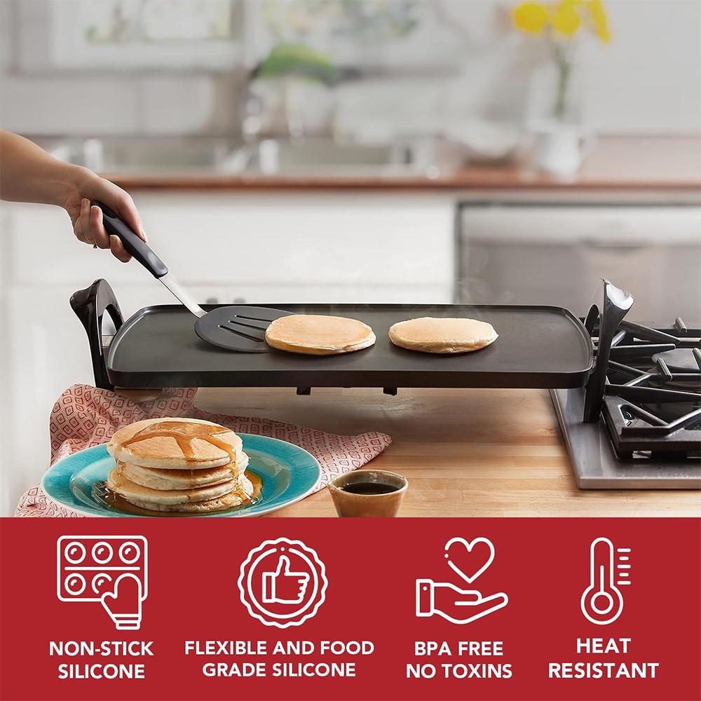 LMETJMA Silicone Flexible Turner Spatula Set Heat Resistant Flexible Rubber Spatulas Non Stick Rubber Kitchen Utensils JT308