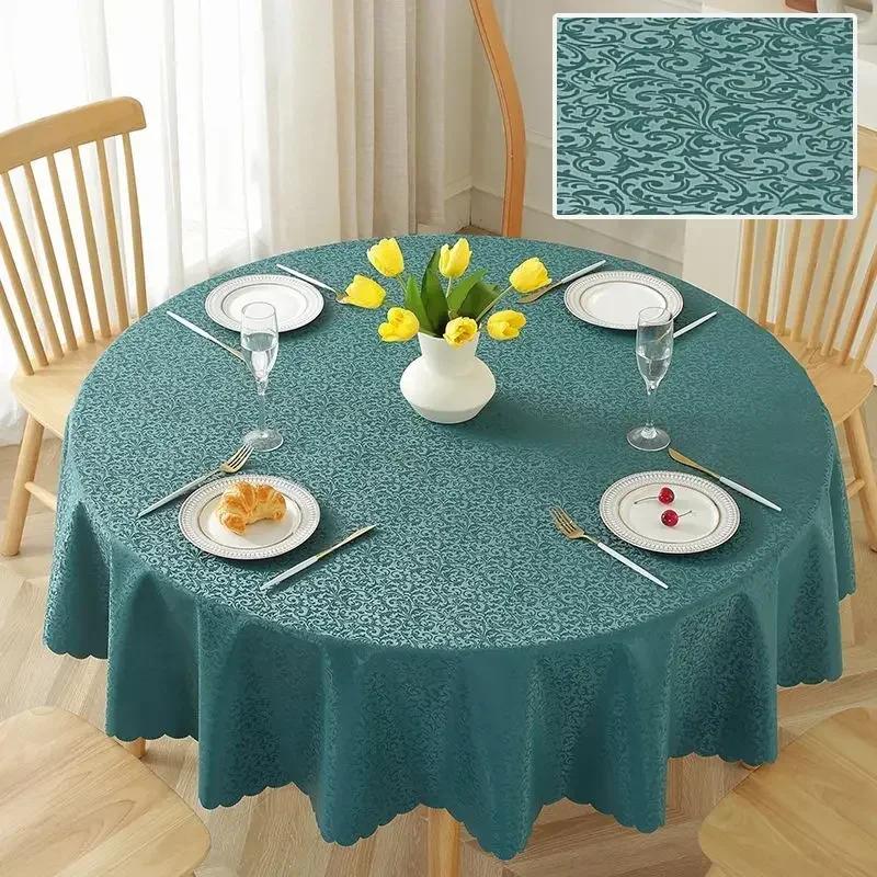 Effen Kleurreliëf Ronde Tafelhoes Waterdicht Oliebestendig Slijtvast PU Antislip Tafelkleed Ronde Eettafel Stofdoek Diameter 240cm