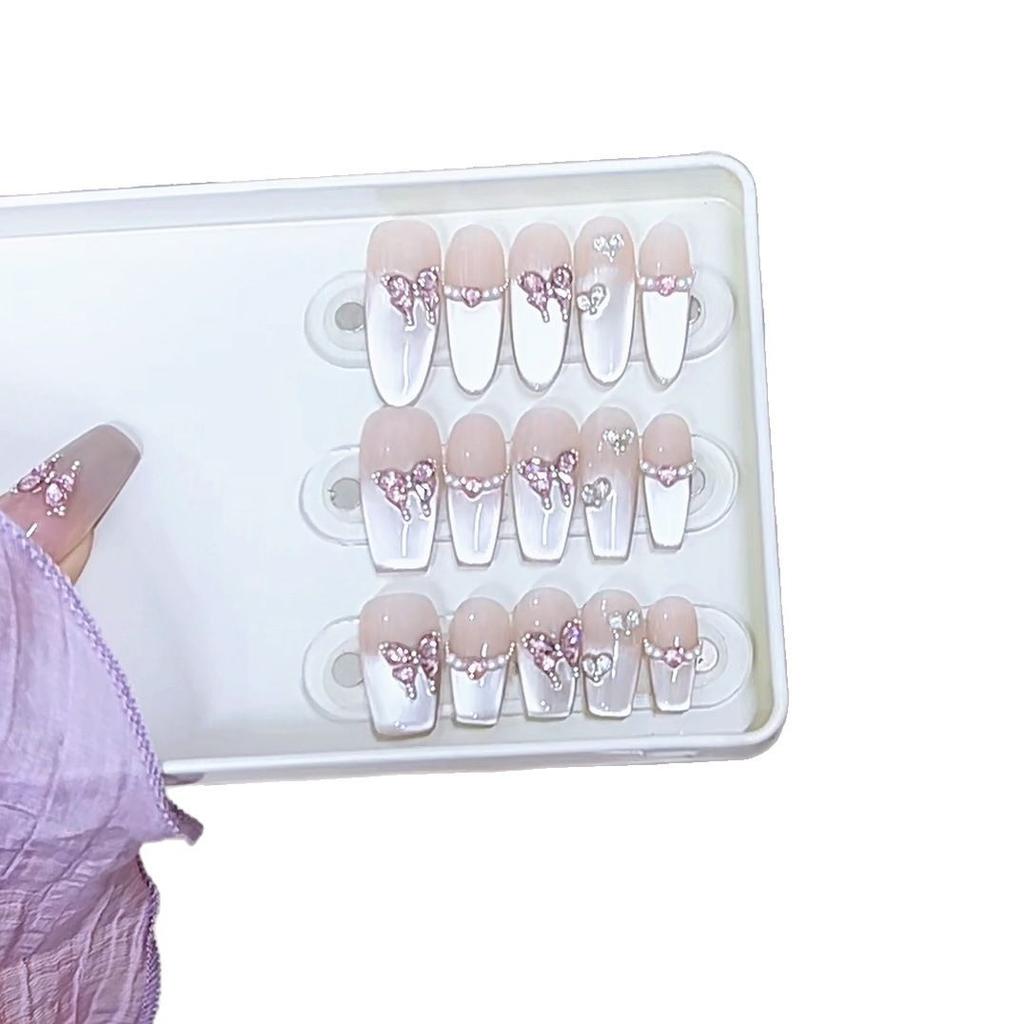 Hand-woven Armor-like Ice-transparent Butterfly Summer Ice-transparent Zircon Butterfly Cat's Eyes Pure Temperament Manicure Stickers
