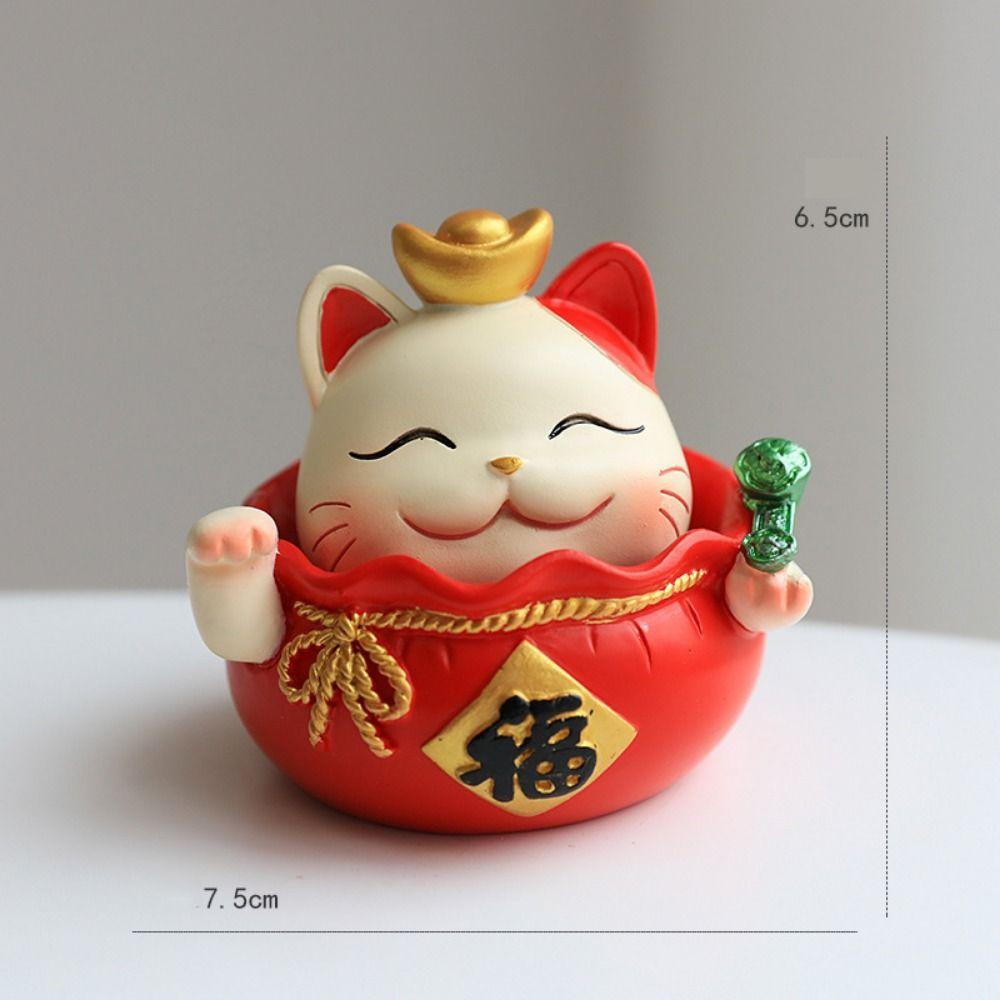 Shake Head Lucky Cat Car Decoration Waving Arm Car Fortune Cat Ornament  Home Decor